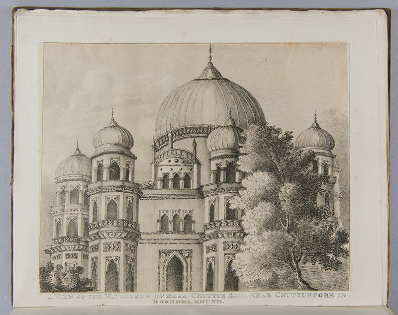 First edition of A History of the Boondelas by Wredenhall Pogson, the first translation of Lal Kavi's Chhatraprakash, his epic poem of his patron Maharaja Chhatrasal Bundela, and one of the first books to contain Indian printed lithographs.