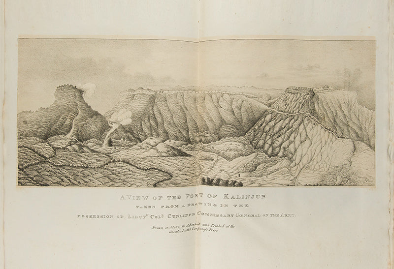 First edition of A History of the Boondelas by Wredenhall Pogson, the first translation of Lal Kavi's Chhatraprakash, his epic poem of his patron Maharaja Chhatrasal Bundela, and one of the first books to contain Indian printed lithographs.