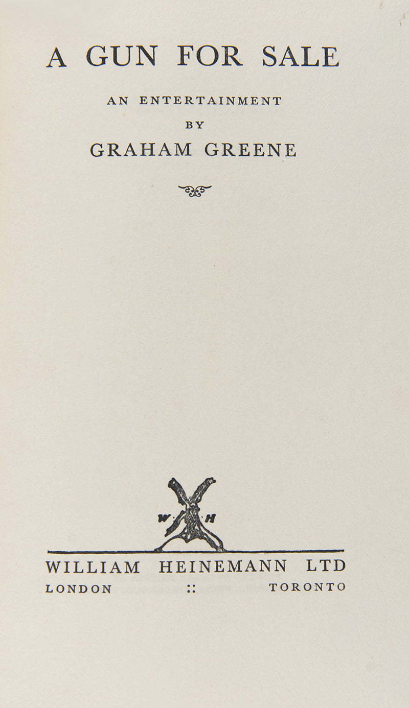 A Gun For Sale is one of Graham Greene's scarcest novels, published in the UK a month after its US release in June 1936.