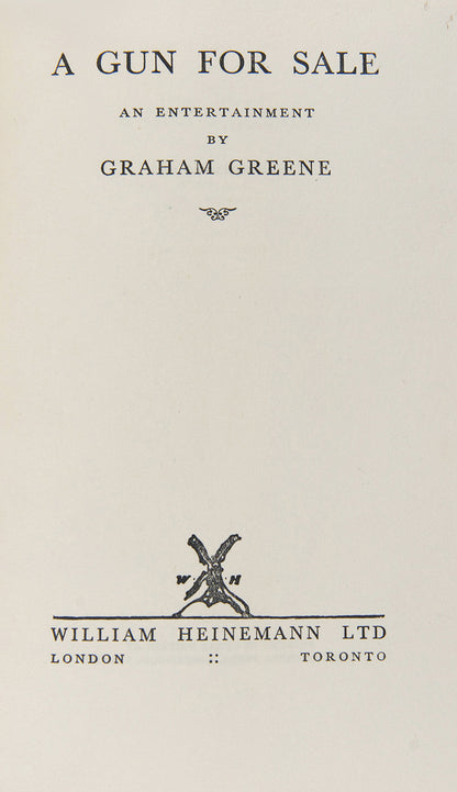 A Gun For Sale is one of Graham Greene's scarcest novels, published in the UK a month after its US release in June 1936.