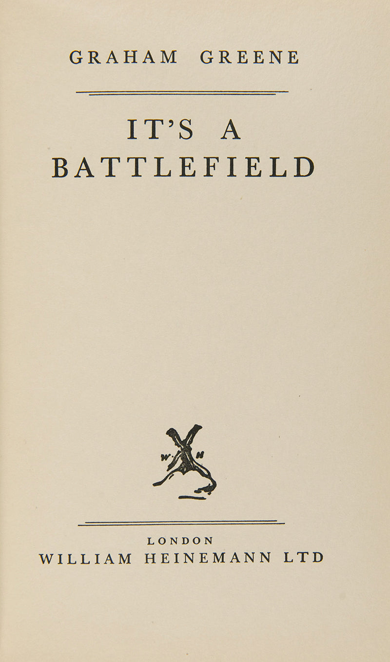 First edition of the early Graham Greene novel, It's a Battlefield.