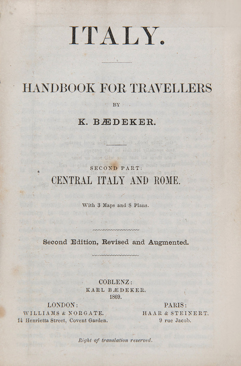 Last edition before the unification of Italy in 1870. 