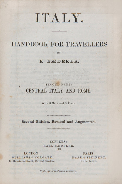 Last edition before the unification of Italy in 1870. 