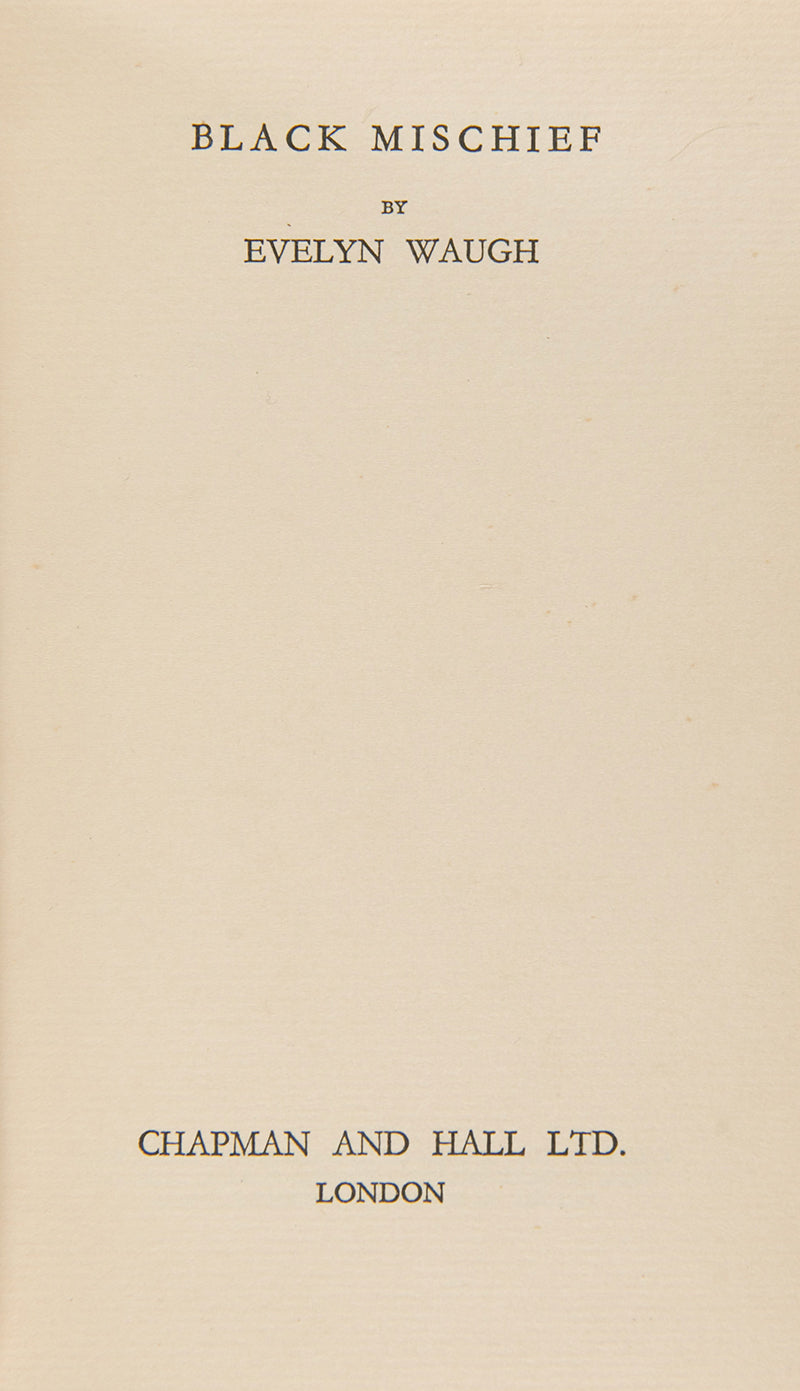 Evelyn Waugh's third novel, Black Mischief was written whilst staying at Madresfield Court, Worcestershire as the guest of the Lygon sisters; this was the book that established his reputation as a master satirist. 