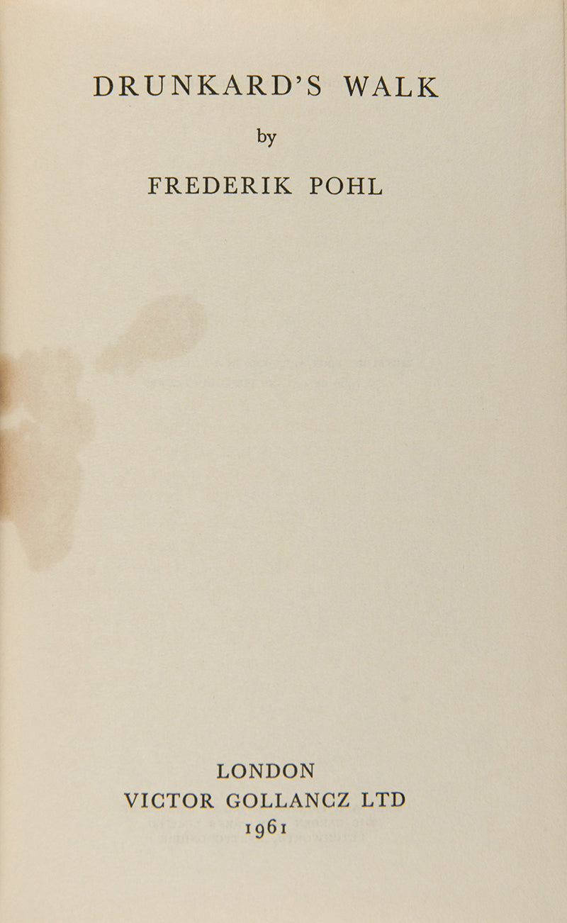 Drunkard's Walk is a novel by Frederik Pohl, a prolific science fiction writer.