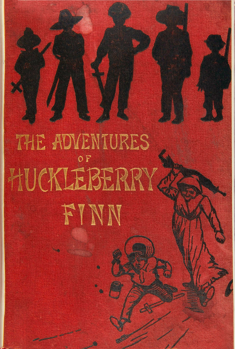This copy is a first edition of one of the pillars of American literature, The Adventures of Huckleberry Finn by Mark Twain,which follows the titular character's journey down the Mississippi 