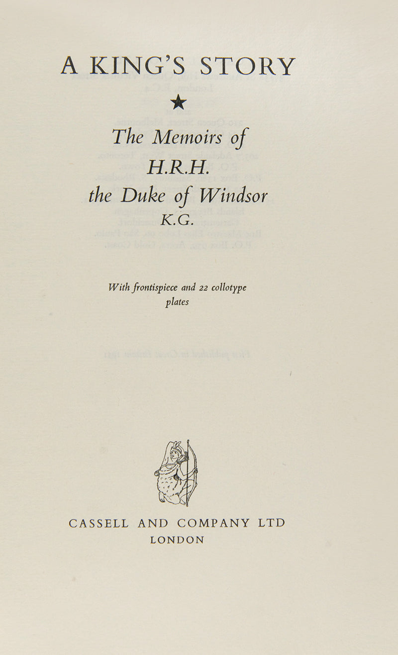 This limited edition copy of A King's Story follows The Duke of Windsor's own journey to becoming King, and henceforth his time after, up to 1951 twenty-one years before his death.