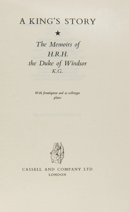This limited edition copy of A King's Story follows The Duke of Windsor's own journey to becoming King, and henceforth his time after, up to 1951 twenty-one years before his death.