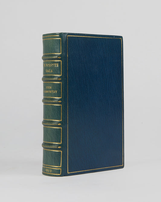 The five volumes of the Forsyte Saga by John Galsworthy.