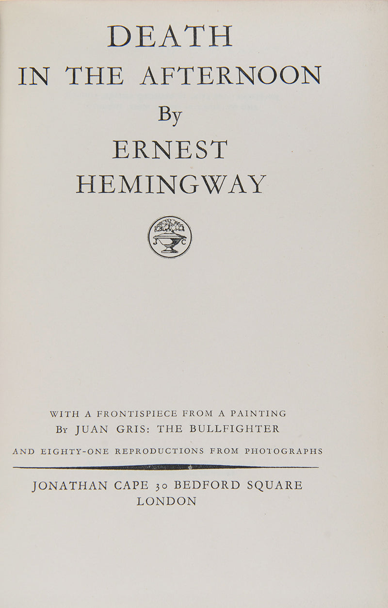 Death in the Afternoon is Ernest Hemingway's exploration of professional bullfighting, a spectacle he saw more as a heroic, tragic ceremony than as a sport.