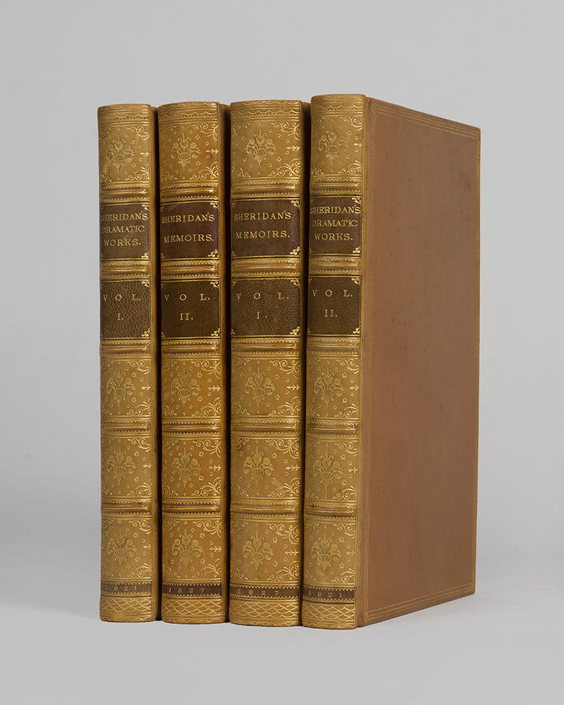 A finely bound set of Sheridan's dramatic works, including The Rivals and The School for Scandal, together with Moore's biography.