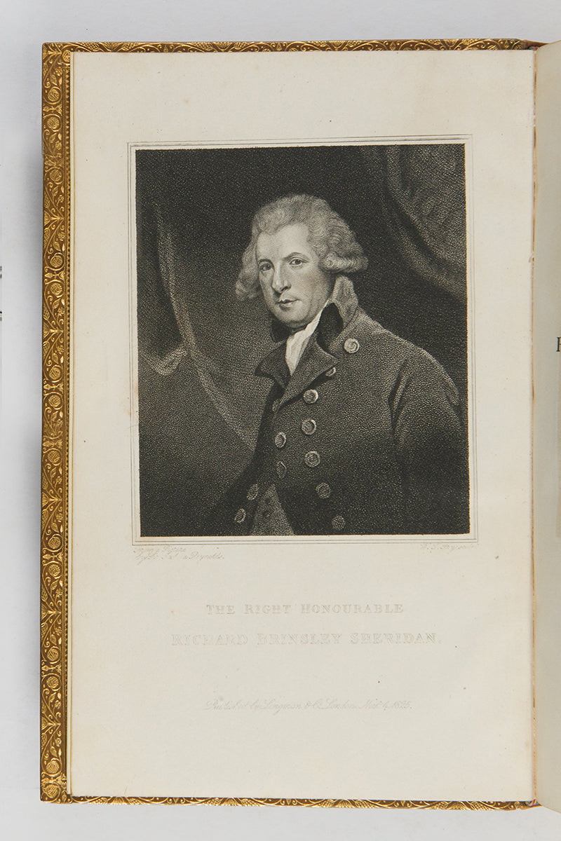 A finely bound set of Sheridan's dramatic works, including The Rivals and The School for Scandal, together with Moore's biography.