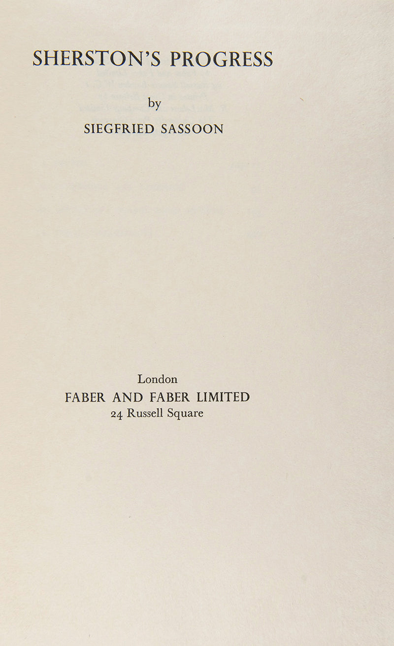 The signed limited edition of Fox-Hunting Man by Siegfried Sassoon was published one month following the fist trade edition.