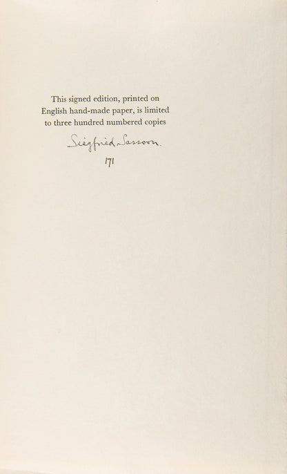 The signed limited edition of Fox-Hunting Man by Siegfried Sassoon was published one month following the fist trade edition.