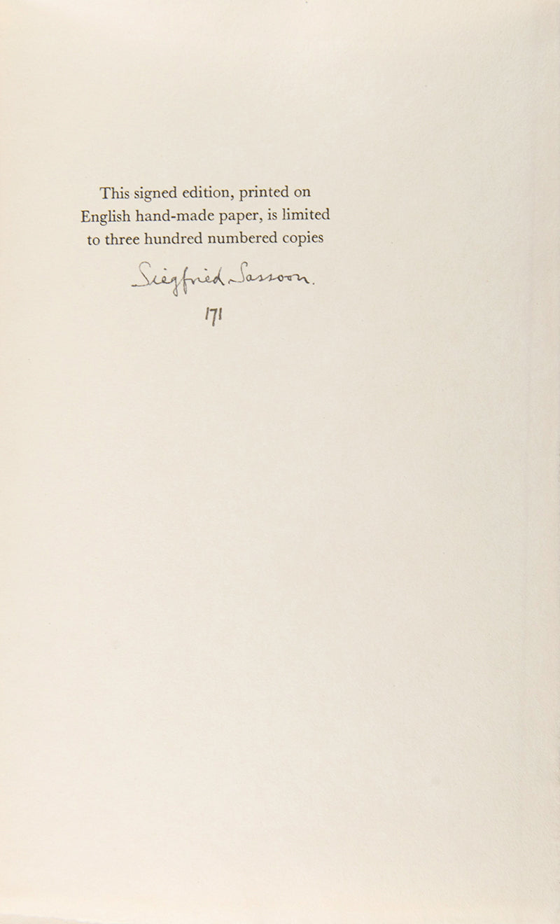 The signed limited edition of Fox-Hunting Man by Siegfried Sassoon was published one month following the fist trade edition.