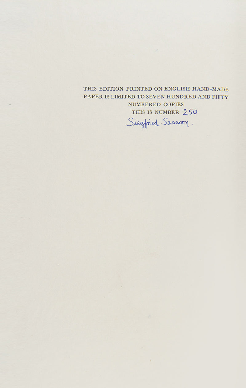 The signed limited edition of Fox-Hunting Man by Siegfried Sassoon was published one month following the fist trade edition.