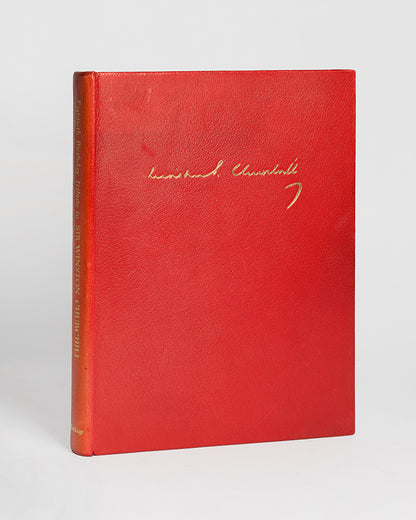 A signed first and only edition of an Eightieth Birthday Tribute to Sir Winston Churchill, one of only 3,000 copies containing a plethora of photographs