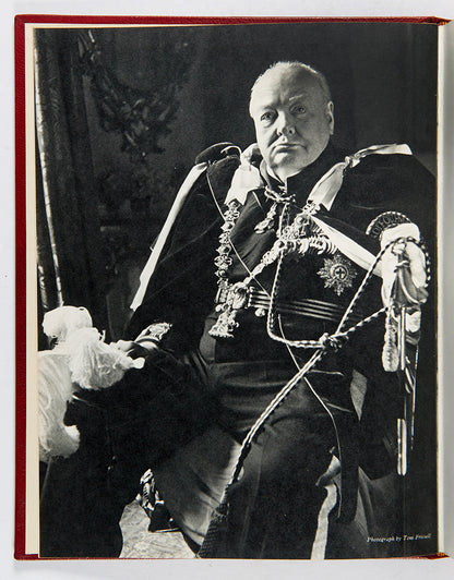 A signed first and only edition of an Eightieth Birthday Tribute to Sir Winston Churchill, one of only 3,000 copies containing a plethora of photographs