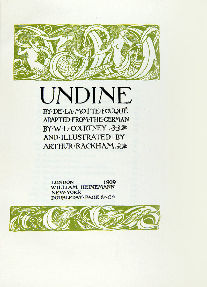A beautiful copy of Undine illustrated by Arthur Rackham. 