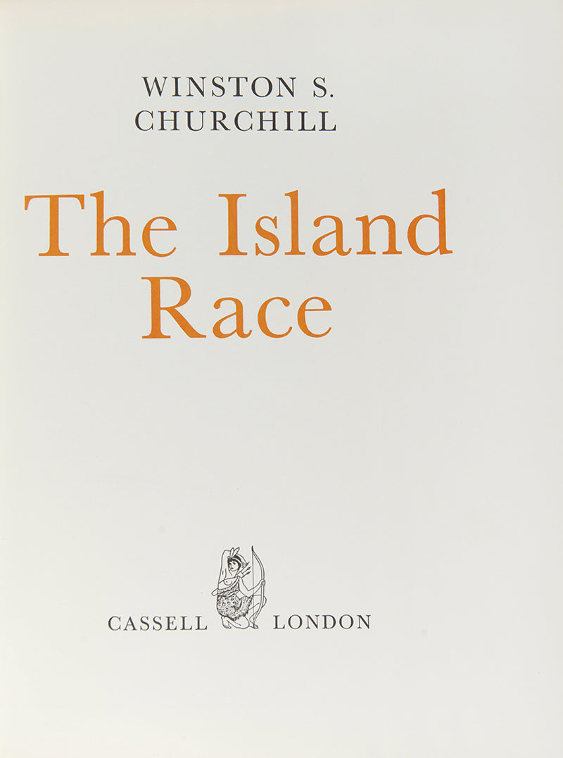 This Island Race, Winston Churchill's abridged single volume edition of the earlier four-volume work; History of the English Speaking Peoples, with tipped-in signature