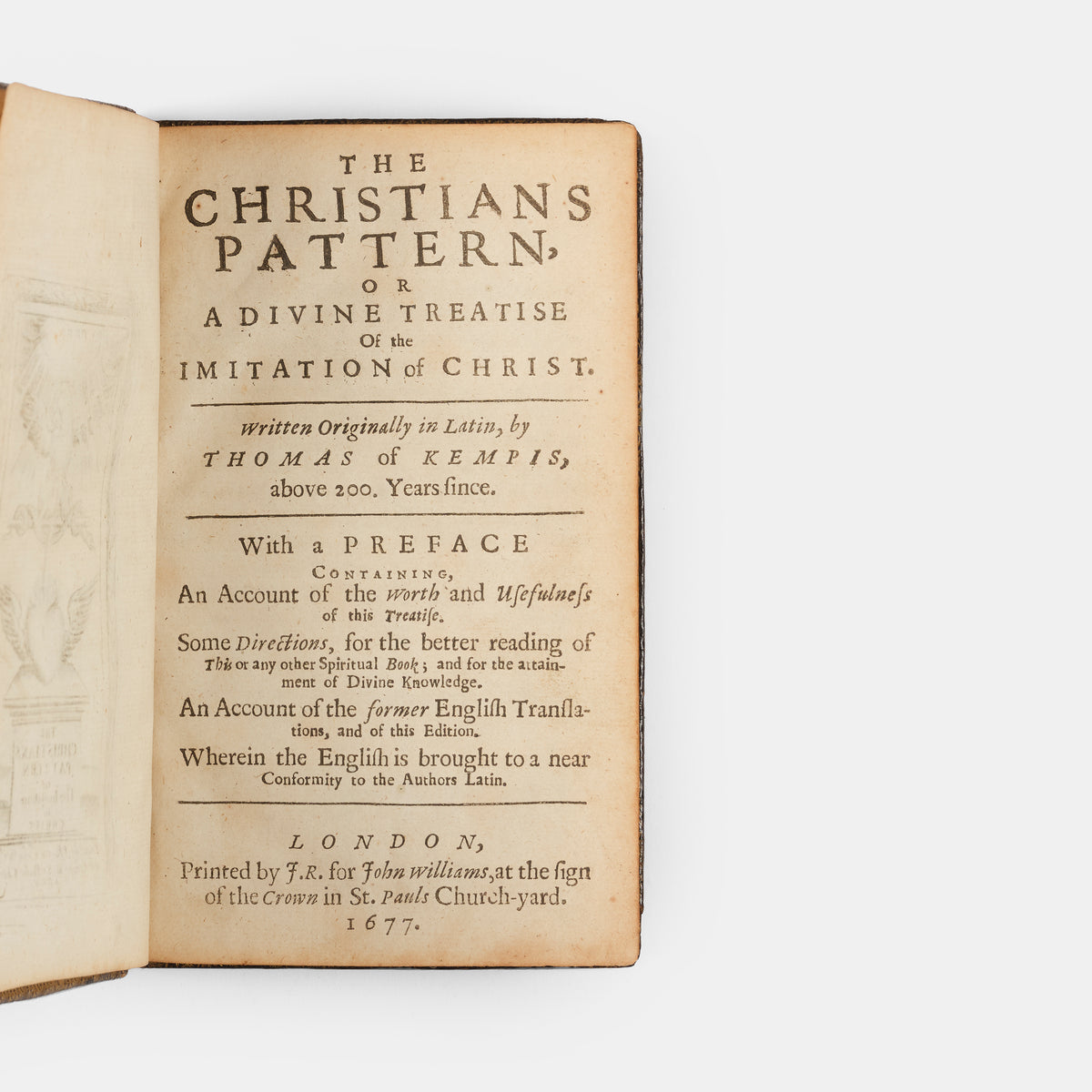 A near fine example of an English semi-sombre binding enclosing Thomas à Kempis' great spiritual meditation, De Imitatione Christi in English translation