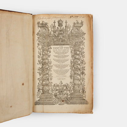 The third edition of William Fulke's commentary on the New Testament, printing in parlallel collumns the text of the Bishop's Bible and Rheims version