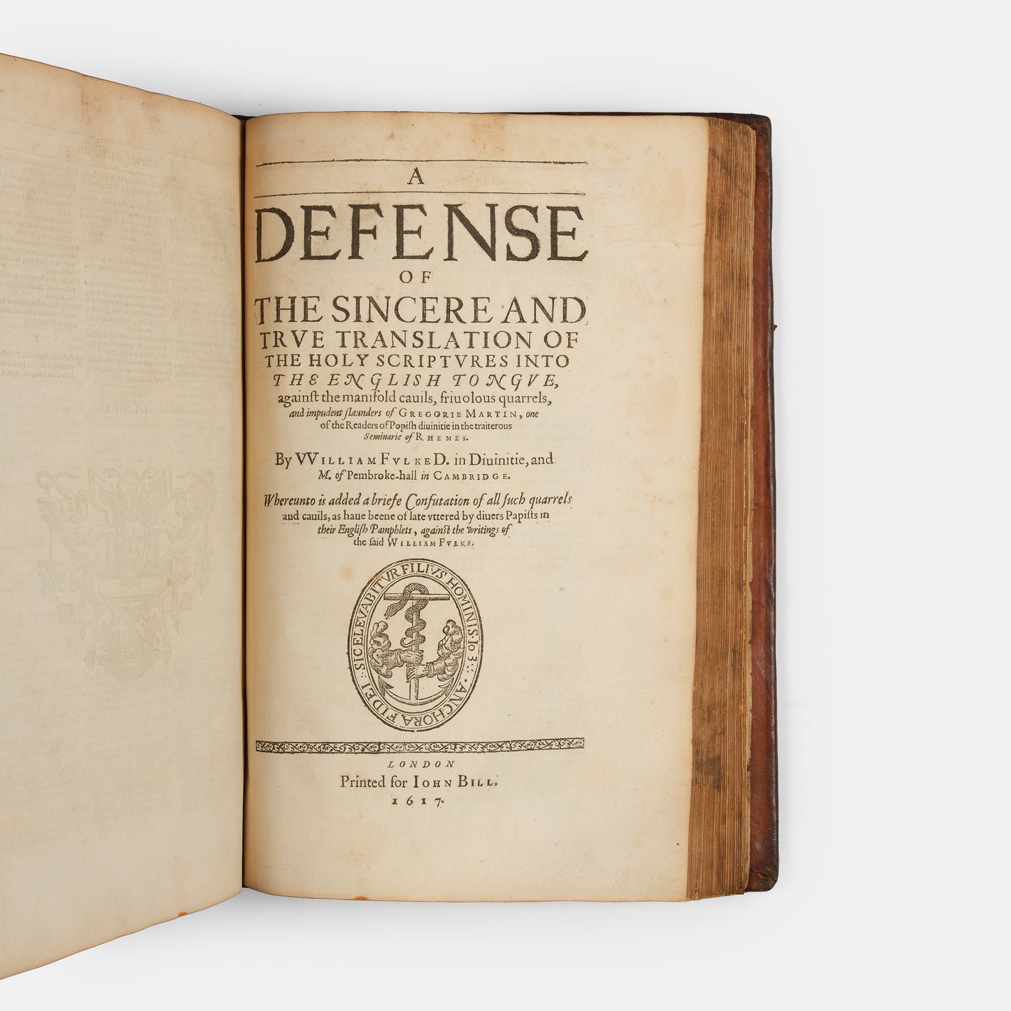 The third edition of William Fulke's commentary on the New Testament, printing in parlallel collumns the text of the Bishop's Bible and Rheims version