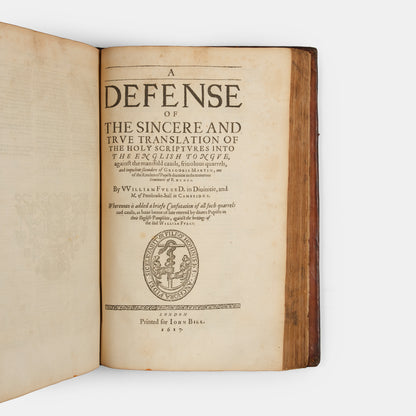 The third edition of William Fulke's commentary on the New Testament, printing in parlallel collumns the text of the Bishop's Bible and Rheims version