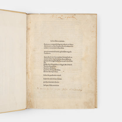 The first edition of philosopher Jacques LefÃ¨vre d'Ã‰taples's condensed version of Boethius's De Arithmetica (On Arithmetic), published by Hneri Estienne in 1503.