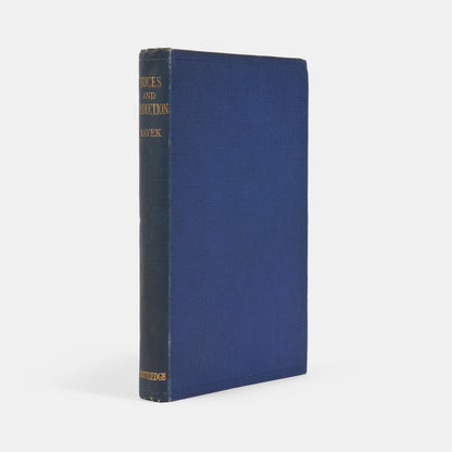 The first edition of Friedrich August von Hayek's Prices and Production, published after his lecture series given at the London School of Economics in 1930-1931, preceding the German language edition