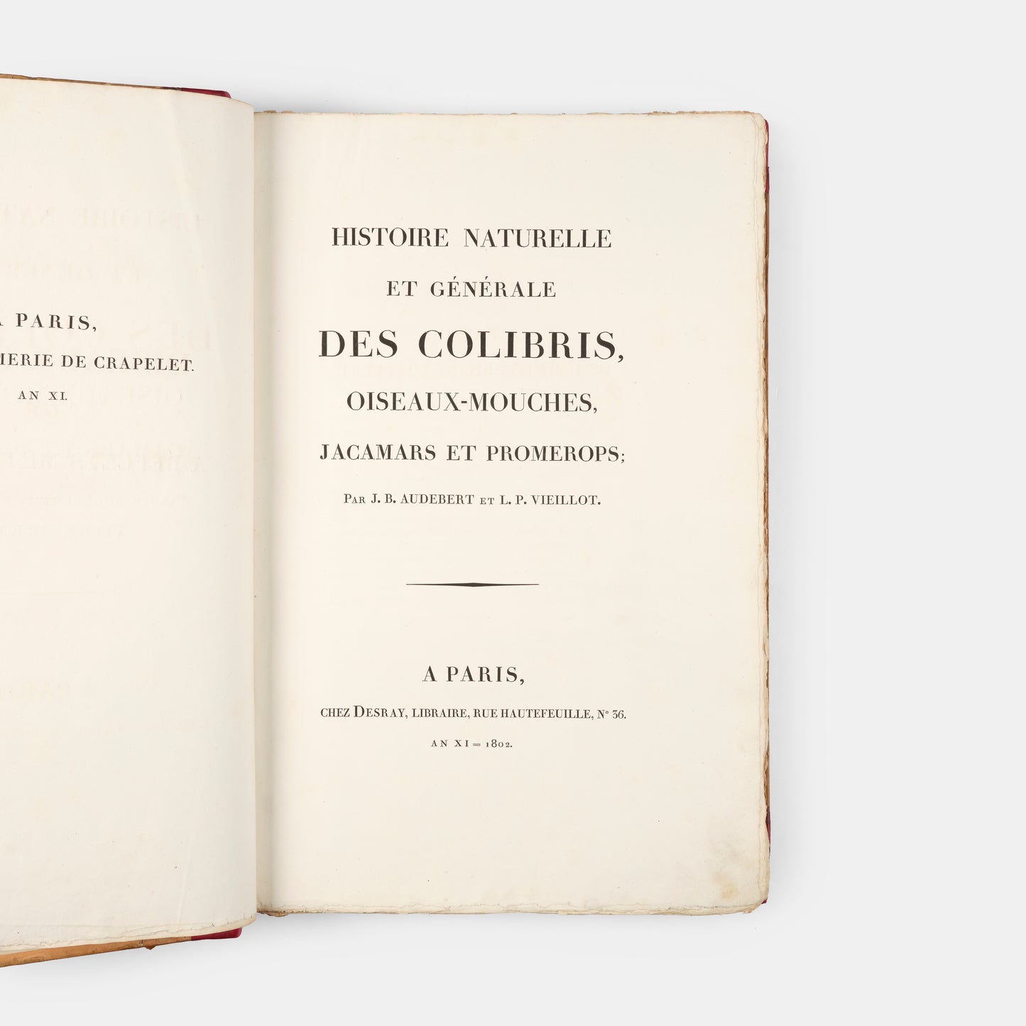 First edition of one of the most beautiful bird books ever published, Jean Baptiste Audebert's Oiseaux Dorés ou Reflets Metallaques, one of only 15 copies with captions printed in gold.
