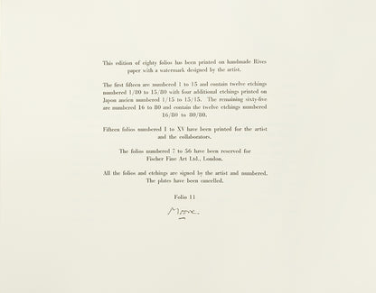 The deluxe edition. One of 15 copies with an additional four etchings.