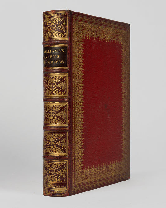 A beautifully bound first edition of Select Views in Greece by Hugh Williams, depicting the historical sites and landscapes of Greece.