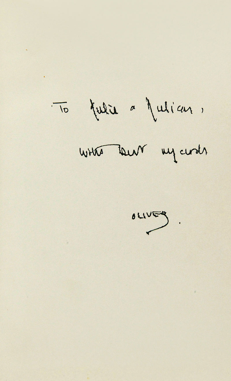 First edition, inscribed by the author, of Dr Oliver Sacks' Awakenings, the story of his use of the drug L-DOPA to treat victims of encephalitis lethargica epidemic of the 1920s. 