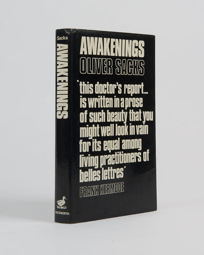 First edition, inscribed by the author, of Dr Oliver Sacks' Awakenings, the story of his use of the drug L-DOPA to treat victims of encephalitis lethargica epidemic of the 1920s. 
