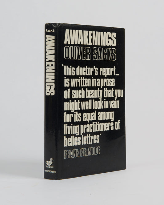 First edition, inscribed by the author, of Dr Oliver Sacks' Awakenings, the story of his use of the drug L-DOPA to treat victims of encephalitis lethargica epidemic of the 1920s. 