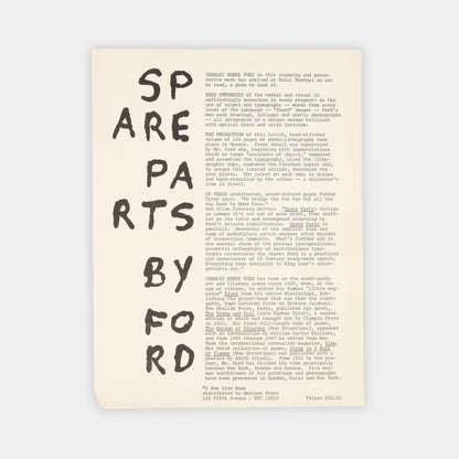 Presentation copy of the first published edition of Charles Henri Ford's paste-up poster poems.