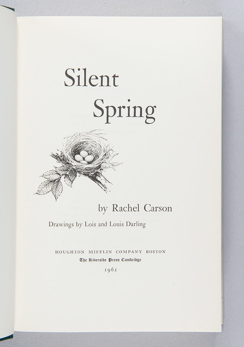 First edition of Rachel Carson's landmark work, Silent Spring, credited by many as the book that laid the foundations for the modern environmentalist movement. 