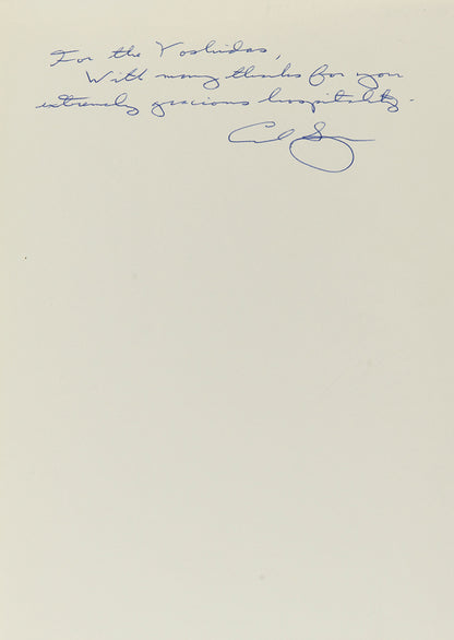 First edition, inscribed by the author, of Carl Sagan's Pulitzer Prize-winning The Dragons of Eden.