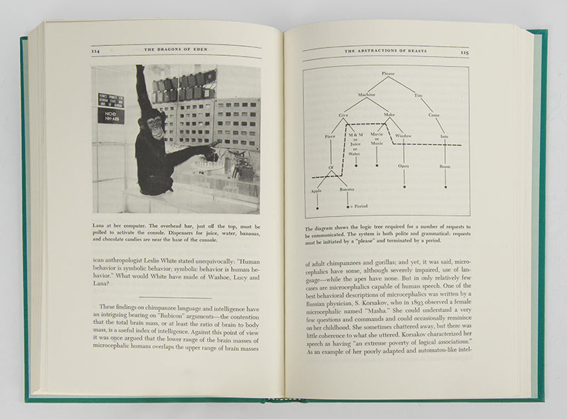 First edition, inscribed by the author, of Carl Sagan's Pulitzer Prize-winning The Dragons of Eden.