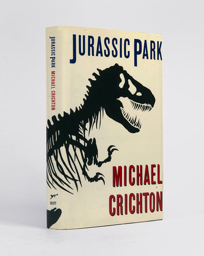 First trade edition of Michael Crichton's Jurassic Park, the book that spawned a global franchise after its 1993 adaptation directed by Steven Spielberg.
