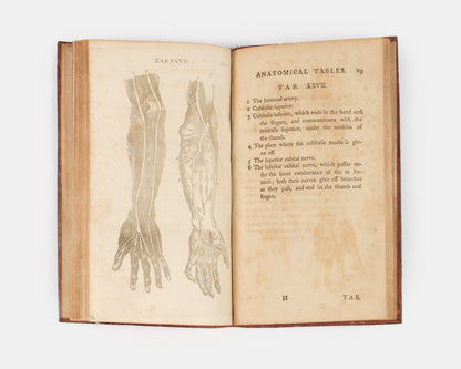 A rare, early American edition of surgeon William Cheselden's The Anatomy of the Human Body (1913), published in 1796 under the title Anatomical Tables of the Human Body.