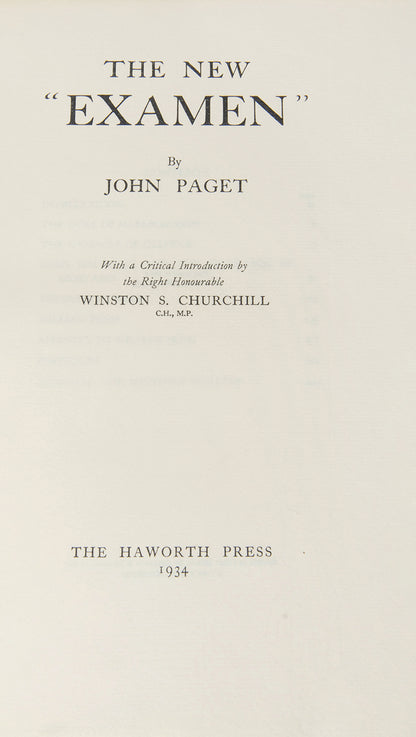 A signed limited edition copy of The New Examen by Winston Churchill.