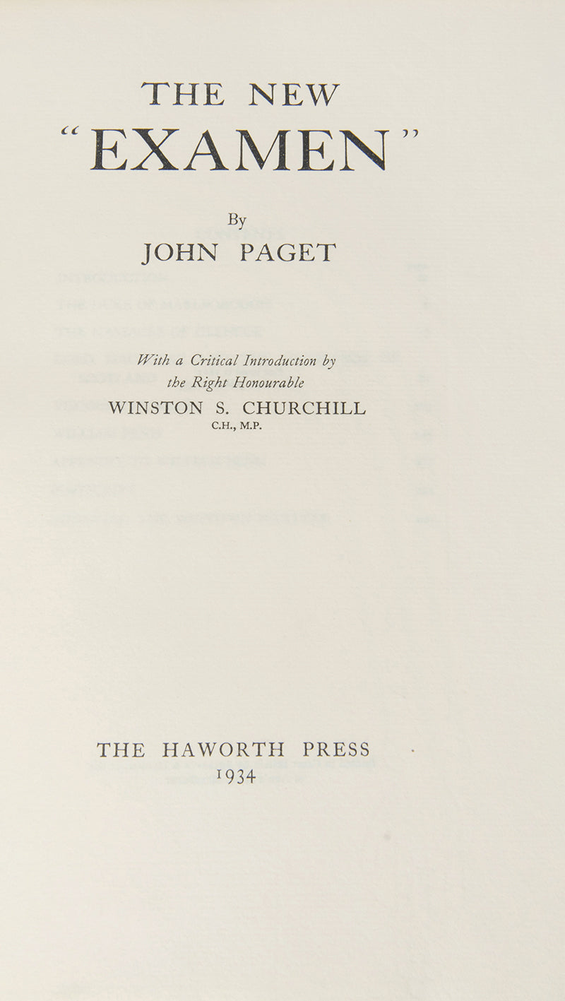 A signed limited edition copy of The New Examen by Winston Churchill.