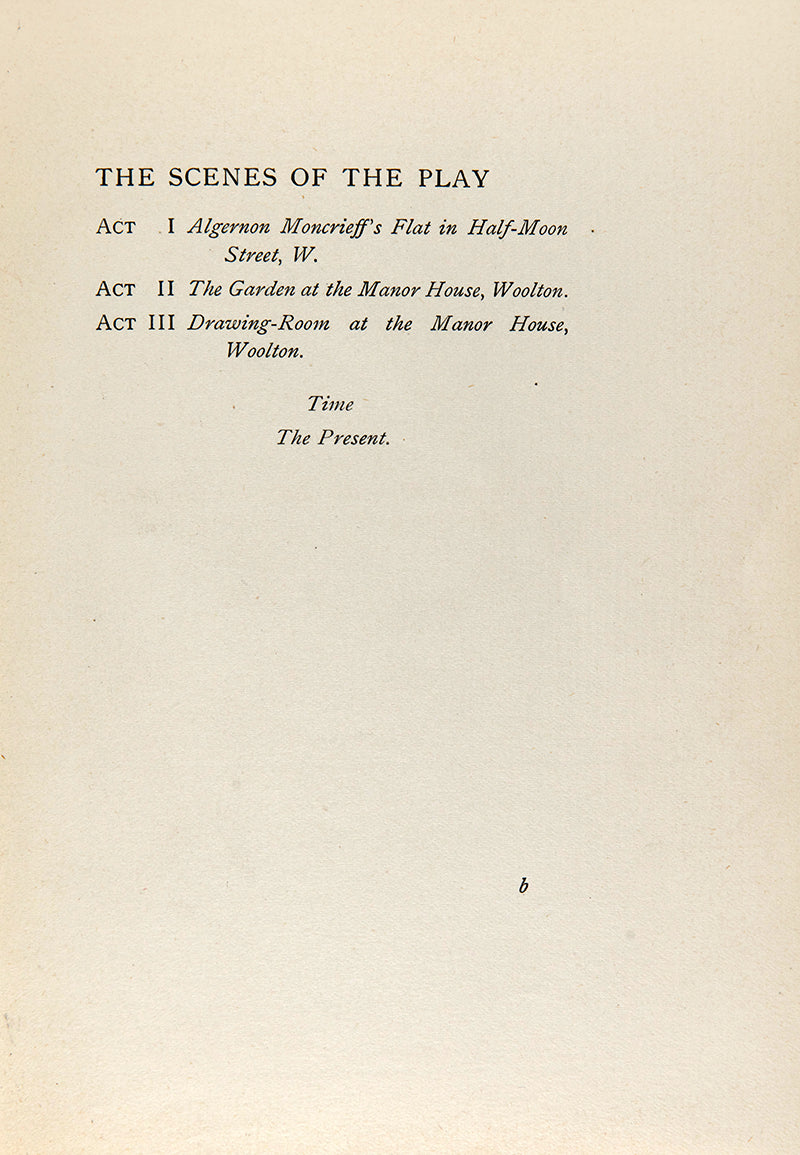 A first edition of Oscar Wilde's seminal play, The Importance of Being Earnest.