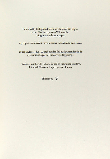 A limited first edition of Bruce Chatwin's The Attractions of France.