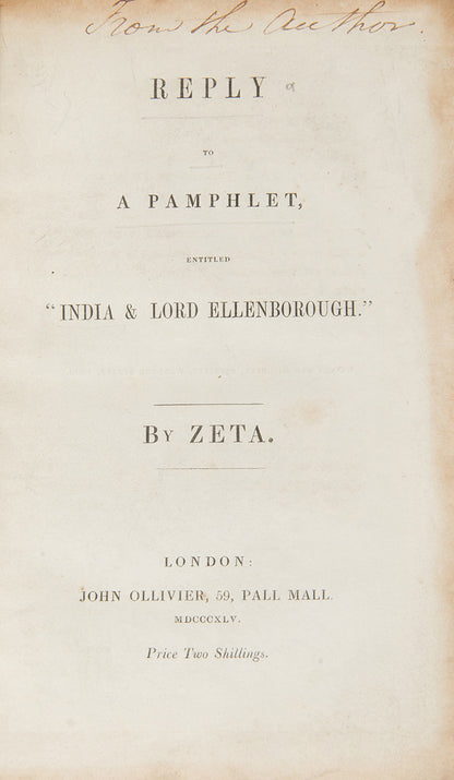 Reply to a Pamphlet, Entitled "India & Lord Ellenbrough."