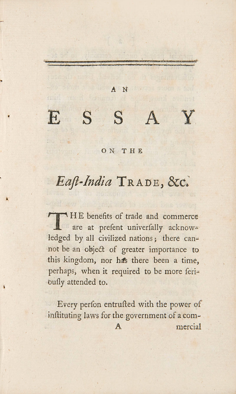 An Essay on the East-India Trade, and it's importance to this Kingdom;
