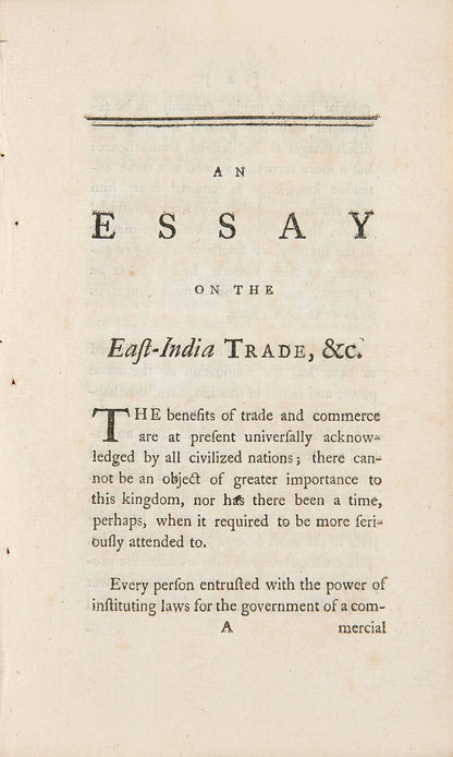 An Essay on the East-India Trade, and it's importance to this Kingdom;