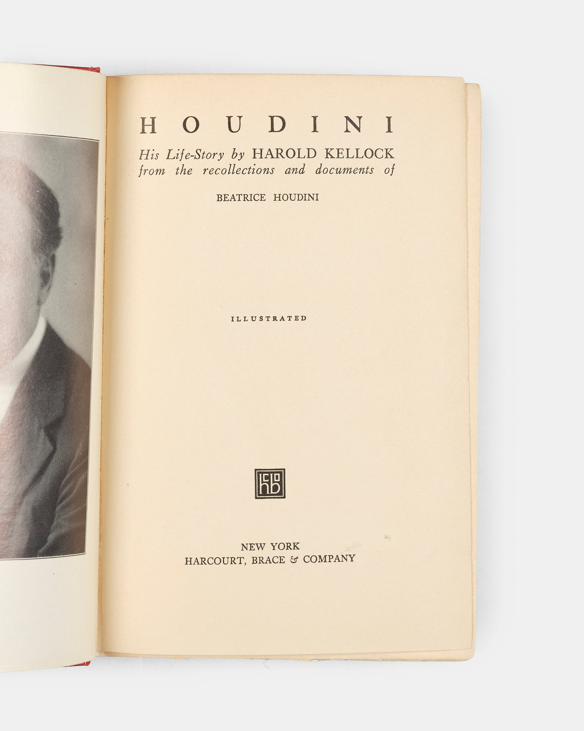 First edition of Houdini by Harold Kellock.